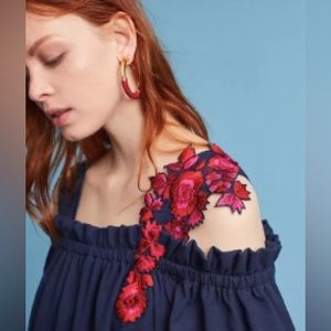 Mynah’s Reyna Taandon Zoya Open Shouldered Embroidered Dress